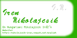 iren mikolajcsik business card